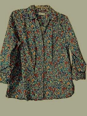 Croft & Barrow Print Blouse Women's Large